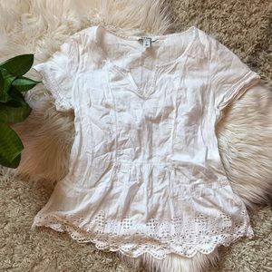 Old Navy Eyelet peplum top